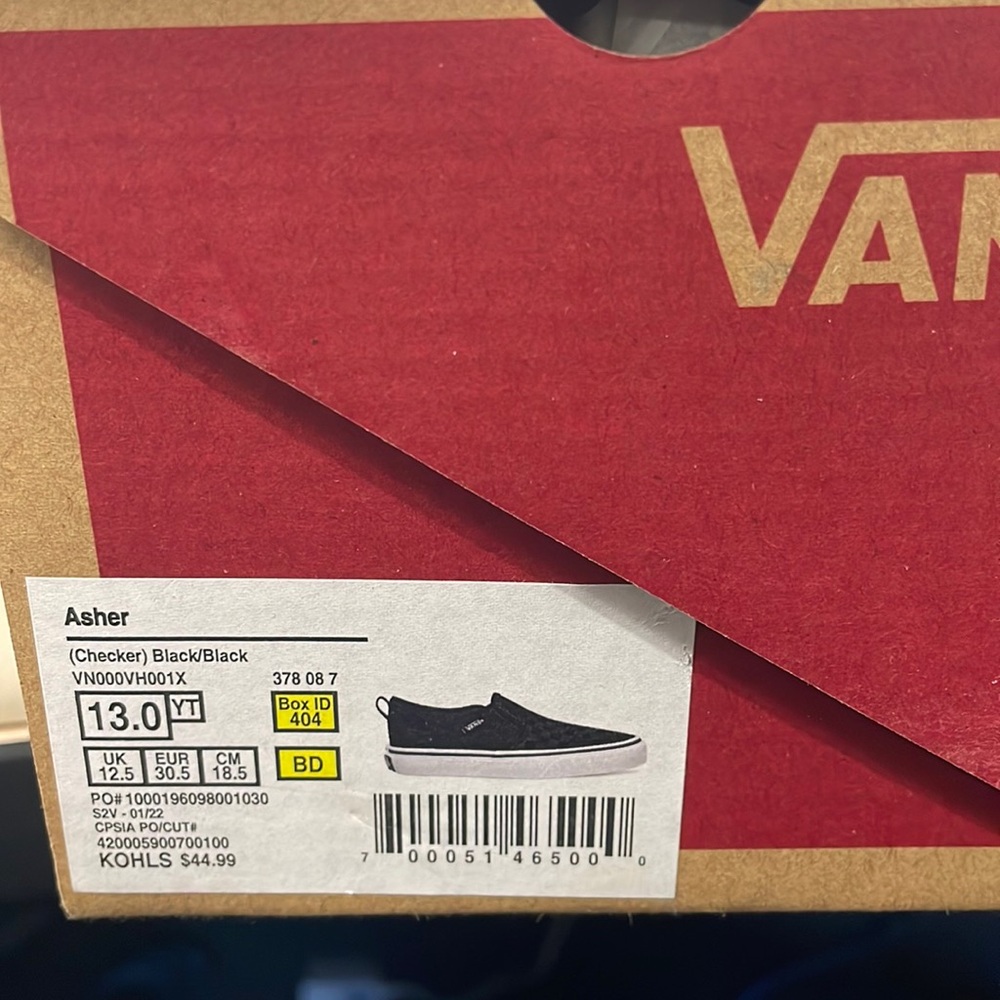 Vans Asher checker (black/black) youth slip on